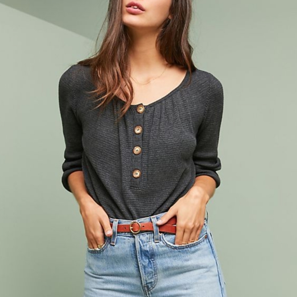 NWT Anthropologie | t.la Ithica Henley Top - Picture 1 of 8